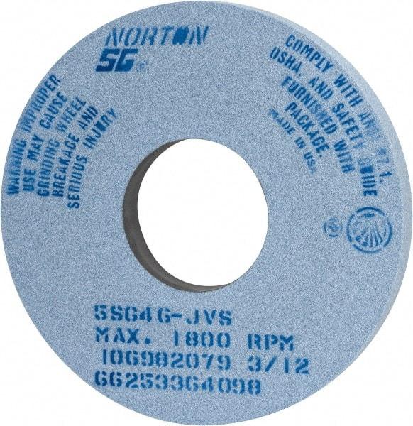 Norton - 14" Diam x 5" Hole x 1-1/2" Thick, J Hardness, 46 Grit Surface Grinding Wheel - Ceramic, Type 1, Coarse Grade, 1,800 Max RPM, Vitrified Bond, No Recess - Industrial Tool & Supply