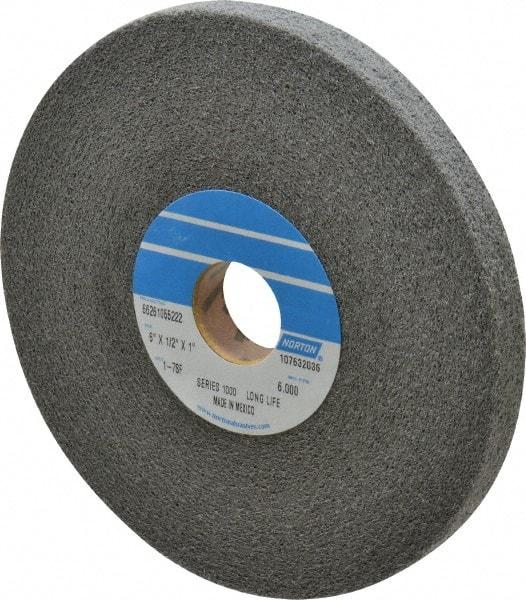 Norton - 6" Diam, 1/2" Face Width, 1" Center Hole, Fine Grade, Silicon Carbide Deburring Wheel - Convolute, Hard Density 7 Grade, 4,500 RPM - Industrial Tool & Supply