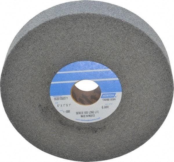Norton - 6" Diam, 1" Face Width, 1" Center Hole, Medium Grade, Silicon Carbide Deburring Wheel - Convolute, Hard Density 9 Grade, 4,500 RPM - Industrial Tool & Supply