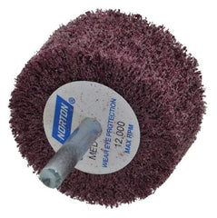 Norton - 2" Diam x 1" Face Width, Medium Aluminum Oxide Nonwoven Mounted Flap Wheel - 1/4" Shank Mount, 22,000 Max RPM - Industrial Tool & Supply