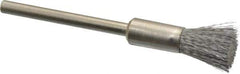 Anderson - 1/4" Brush Diam, Crimped, End Brush - 1/8" Diam Shank, 25,000 Max RPM - Industrial Tool & Supply