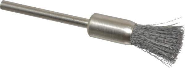 Anderson - 5/16" Brush Diam, Crimped, End Brush - 1/8" Diam Shank, 25,000 Max RPM - Industrial Tool & Supply