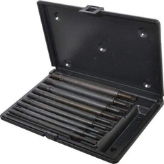 Walton - #0 to 1/2" Tap Extension Set - Alloy Steel, 8" Overall Length, 5/8" Max Outside Diam, 0.219, 0.318, 0.323, 0.367, 0.381, (4) 0.255" Extension Shank Diam, 9 Piece Set - Industrial Tool & Supply