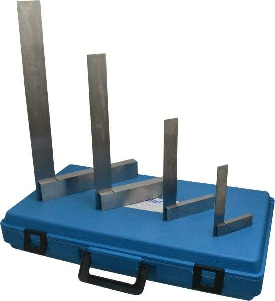 Fowler - 4 Piece, 3, 4, 6, 8 Inch Base Length, 4, 6, 9, 12 Inch Blade Length, Square Set - Steel - Industrial Tool & Supply