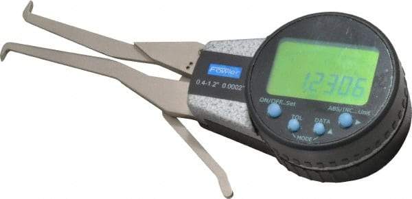 Fowler - 0.4 to 1.2 Inch, Inside Electronic Caliper Gage - 0.0005 Inch Resolution, 0.0008 Inch Accuracy, 357 Battery - Industrial Tool & Supply