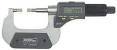 Fowler - 3" to 4" Mechanical Blade Micrometer - 0.0002" Accuracy, 0.001mm Graduation, 0.03" Blade Thickness, Friction Thimble, Digital Counter - Industrial Tool & Supply