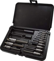 Walton - #4 to 3/4" Tap Extractor Set - 3, 4 Flutes, 13 Pieces - Industrial Tool & Supply