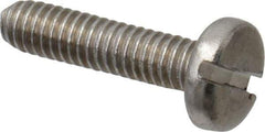 Value Collection - M2.5x0.45 Metric Coarse, 10mm Length Under Head Slotted Drive Machine Screw - Pan Head, Grade 18-8 & A2 Stainless Steel, Uncoated, Without Washer - Industrial Tool & Supply