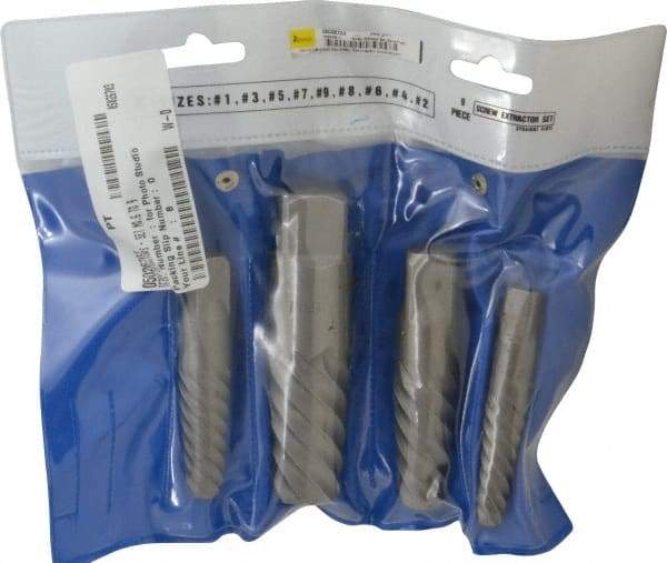 Interstate - 4 Piece Spiral Flute Screw Extractor Set - Screw Range 3/4 to 2-1/8" - Industrial Tool & Supply