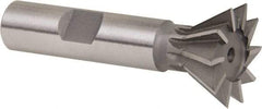 Whitney Tool Co. - 1" Diam x 7/16" Width of Cut, 60° Included Angle, Cobalt Dovetail Cutter - 1/2" Shank Diam, 2-1/2" Overall Length, Weldon Flat, Uncoated - Industrial Tool & Supply