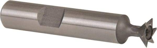 Whitney Tool Co. - 3/8" Diam x 1/8" Width of Cut, 45° Included Angle, High Speed Steel Dovetail Cutter - 3/8" Shank Diam, 1-15/16" Shank Length, 2-1/8" Overall Length, Weldon Flat, Uncoated - Industrial Tool & Supply