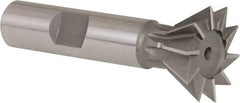 Whitney Tool Co. - 1" Diam x 7/16" Width of Cut, 60° Included Angle, High Speed Steel Dovetail Cutter - 1/2" Shank Diam, 2-1/2" Overall Length, Weldon Flat, Uncoated - Industrial Tool & Supply