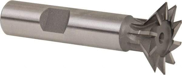 Whitney Tool Co. - 1" Diam x 1/4" Width of Cut, 45° Included Angle, Cobalt Dovetail Cutter - 1/2" Shank Diam, 2-1/2" Shank Length, 2-1/2" Overall Length, Weldon Flat, Uncoated - Industrial Tool & Supply