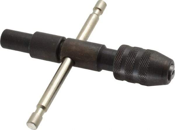 Made in USA - #0 to 1/4" Tap Capacity, T Handle Tap Wrench - 3-1/2" Overall Length - Exact Industrial Supply