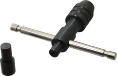 Made in USA - 1/4 to 1/2" Tap Capacity, T Handle Tap Wrench - 4" Overall Length - Exact Industrial Supply