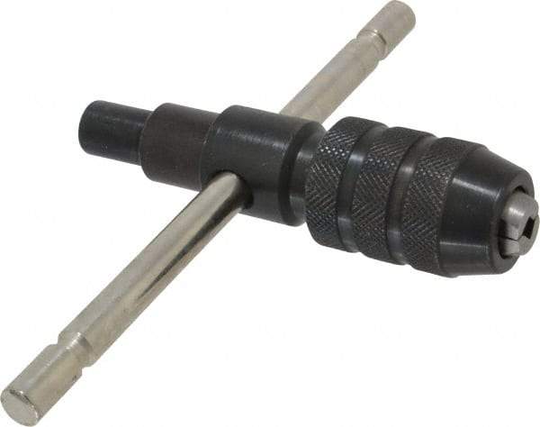 Made in USA - 1/2 to 3/4" Tap Capacity, T Handle Tap Wrench - 4-1/2" Overall Length - Industrial Tool & Supply