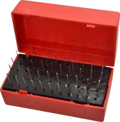 Value Collection - 50 Piece, 0.0115-0.0605 Inch Diameter Plug and Pin Gage Set - Plus 0.0002 Inch Tolerance, Class ZZ - Industrial Tool & Supply