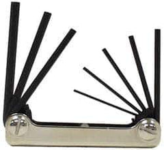 Eklind - 8 Piece Fold-Up Hex Key Set - Hex Range 3/32 to 1/4" - Industrial Tool & Supply