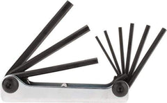 Eklind - 9 Piece Fold-Up Hex Key Set - Hex Range 5/64 to 1/4" - Industrial Tool & Supply