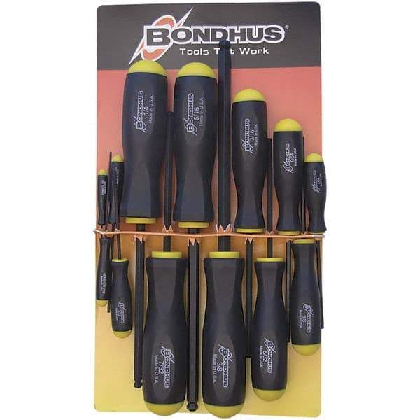 Bondhus - 13 Piece, 0.05 to 3/8" Ball End Hex Driver Set - Comes in Vinyl Pouch - Industrial Tool & Supply