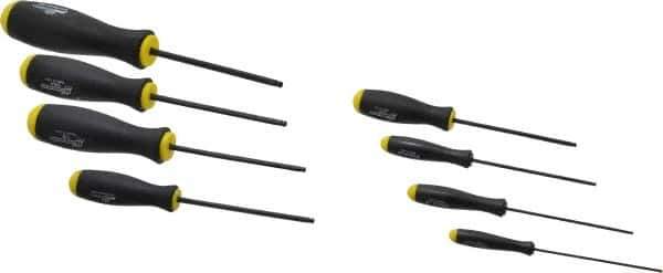 Bondhus - 8 Piece, 0.05 to 5/32" Ball End Hex Driver Set - Comes in Vinyl Pouch - Industrial Tool & Supply