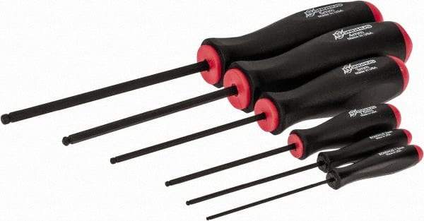 Bondhus - 6 Piece, 1.5 to 5mm Ball End Hex Driver Set - Comes in Vinyl Pouch - Industrial Tool & Supply