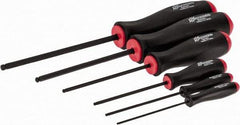 Bondhus - 6 Piece, 1.5 to 5mm Ball End Hex Driver Set - Comes in Vinyl Pouch - Industrial Tool & Supply