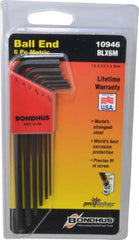 Bondhus - 6 Piece L-Key Ball End Hex Key Set - Industrial Tool & Supply