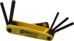 Bondhus - 5 Piece Fold-Up Hex Key Set - Hex Range 3/16 to 3/8" - Industrial Tool & Supply