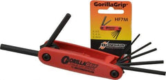 Bondhus - 7 Piece Fold-Up Hex Key Set - Hex Range 2 to 8mm - Industrial Tool & Supply