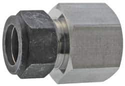 Parker - 3/4" OD, Stainless Steel Female Connector - 1-3/8" Hex, Comp x FNPT Ends - Industrial Tool & Supply