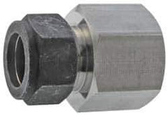 Parker - 3/4" OD, Stainless Steel Female Connector - 1-3/8" Hex, Comp x FNPT Ends - Industrial Tool & Supply
