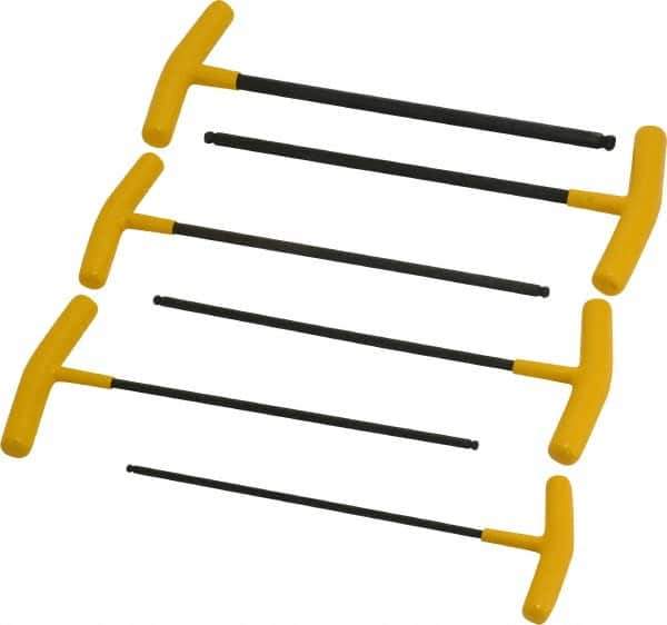 Bondhus - 6 Piece T-Handle Ball End Hex Key Set - Hex Range 5/32 to 3/8", Alloy Steel - Industrial Tool & Supply