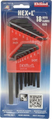 Eklind - 18 Piece L-Key Hex Key Set - Industrial Tool & Supply