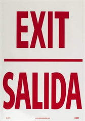 NMC - Exit, Pressure Sensitive Vinyl Exit Sign - 14" Wide x 20" High, English/Spanish, Glow-in-the-Dark - Industrial Tool & Supply