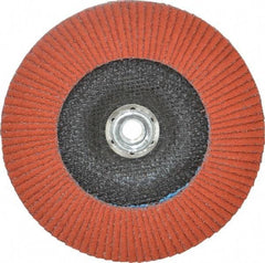3M - 40 Grit, 7" Disc Diam, 5/8-11 Center Hole, Type 27 Ceramic Flap Disc - 8,600 Max RPM, Cloth Backing, Arbor Attaching System, Coated - Industrial Tool & Supply