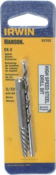 Irwin - 2 Piece Spiral Flute Screw Extractor & Drill Set - Screw Range 7/32 to 9/32" - Industrial Tool & Supply