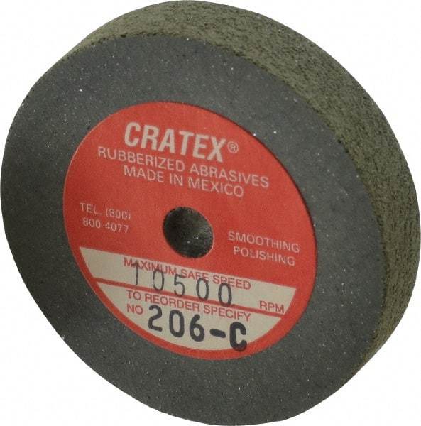 Cratex - 2" Diam x 1/4" Hole x 3/8" Thick, Surface Grinding Wheel - Silicon Carbide, Coarse Grade, 10,500 Max RPM, Rubber Bond, No Recess - Industrial Tool & Supply