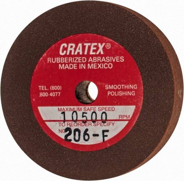 Cratex - 2" Diam x 1/4" Hole x 3/8" Thick, Surface Grinding Wheel - Silicon Carbide, Fine Grade, 10,500 Max RPM, Rubber Bond, No Recess - Industrial Tool & Supply