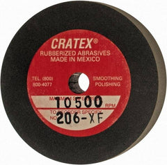 Cratex - 2" Diam x 1/4" Hole x 3/8" Thick, Surface Grinding Wheel - Silicon Carbide, Extra Fine Grade, 10,500 Max RPM, Rubber Bond, No Recess - Industrial Tool & Supply