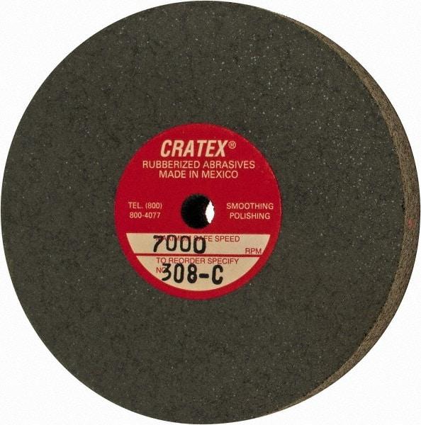 Cratex - 3" Diam x 1/4" Hole x 1/2" Thick, Surface Grinding Wheel - Silicon Carbide, Coarse Grade, 7,000 Max RPM, Rubber Bond, No Recess - Industrial Tool & Supply