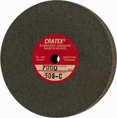 Cratex - 3" Diam x 1/4" Hole x 1/2" Thick, Surface Grinding Wheel - Silicon Carbide, Coarse Grade, 7,000 Max RPM, Rubber Bond, No Recess - Industrial Tool & Supply