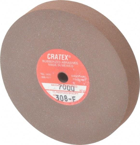 Cratex - 3" Diam x 1/4" Hole x 1/2" Thick, Surface Grinding Wheel - Silicon Carbide, Fine Grade, 7,000 Max RPM, Rubber Bond, No Recess - Industrial Tool & Supply