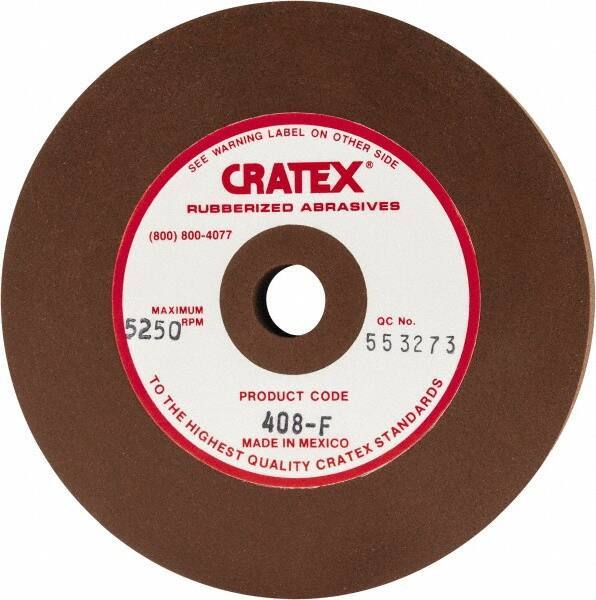 Cratex - 4" Diam x 1/2" Hole x 1/2" Thick, Surface Grinding Wheel - Silicon Carbide, Fine Grade, 5,250 Max RPM, Rubber Bond, No Recess - Industrial Tool & Supply