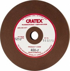 Cratex - 4" Diam x 1/2" Hole x 1/2" Thick, Surface Grinding Wheel - Silicon Carbide, Fine Grade, 5,250 Max RPM, Rubber Bond, No Recess - Industrial Tool & Supply
