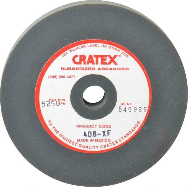 Cratex - 4" Diam x 1/2" Hole x 1/2" Thick, Surface Grinding Wheel - Silicon Carbide, Extra Fine Grade, 5,250 Max RPM, Rubber Bond, No Recess - Industrial Tool & Supply