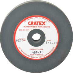 Cratex - 4" Diam x 1/2" Hole x 1/2" Thick, Surface Grinding Wheel - Silicon Carbide, Extra Fine Grade, 5,250 Max RPM, Rubber Bond, No Recess - Industrial Tool & Supply