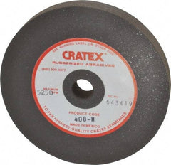 Cratex - 4" Diam x 1/2" Hole x 1/2" Thick, Surface Grinding Wheel - Silicon Carbide, Medium Grade, 5,250 Max RPM, Rubber Bond, No Recess - Industrial Tool & Supply