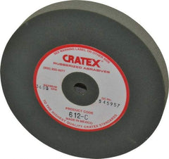 Cratex - 6" Diam x 1/2" Hole x 3/4" Thick, Surface Grinding Wheel - Silicon Carbide, Coarse Grade, 3,600 Max RPM, Rubber Bond, No Recess - Industrial Tool & Supply