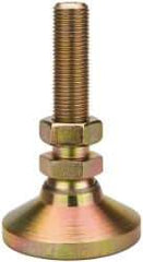 Vlier - 1/2-20 Bolt Thread, Studded Pivotal Stud Mount Leveling Pad & Mount - 5,000 Max Lb Capacity, 1-7/8" Base Diam - Industrial Tool & Supply